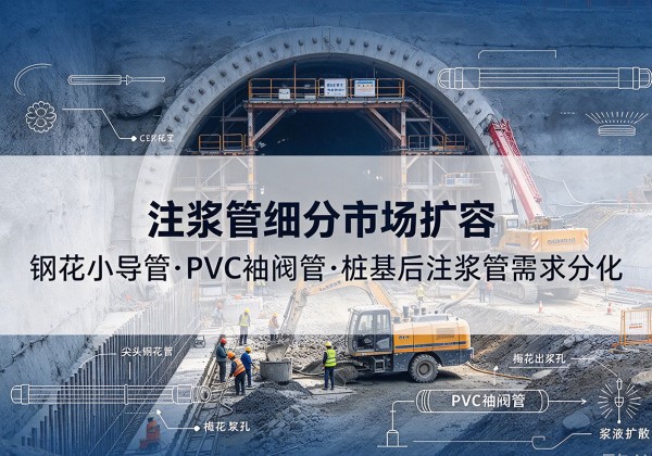 泰来注浆管细分市场扩容，隧道钢花小导管、PVC 袖阀管、桩基后注浆管需求分化